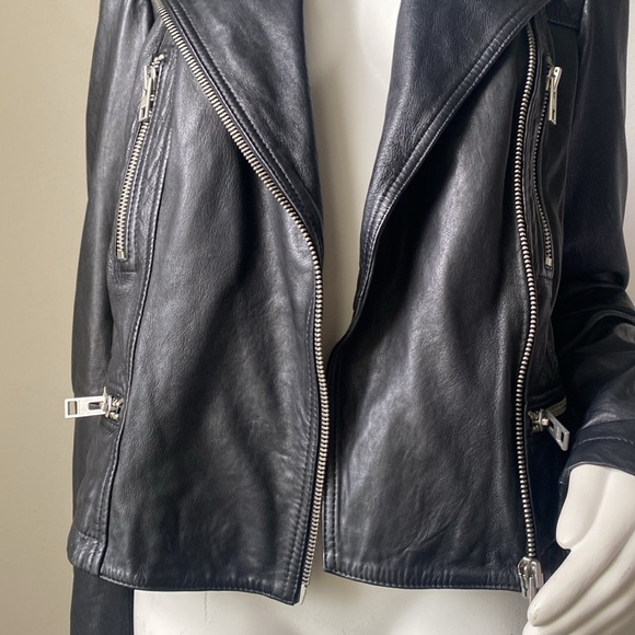 Allsaints Black leather biker jacket, almost new! - Picture 5 of 17
